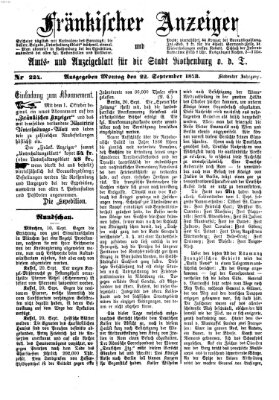 Fränkischer Anzeiger Montag 22. September 1873