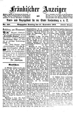 Fränkischer Anzeiger Samstag 27. September 1873