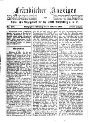 Fränkischer Anzeiger Montag 6. Oktober 1873