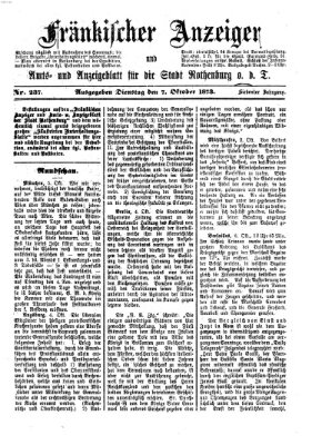 Fränkischer Anzeiger Dienstag 7. Oktober 1873