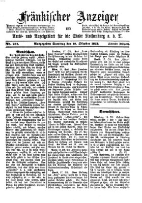 Fränkischer Anzeiger Samstag 18. Oktober 1873
