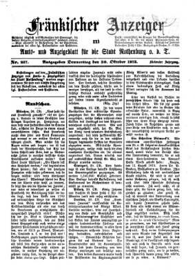 Fränkischer Anzeiger Donnerstag 30. Oktober 1873