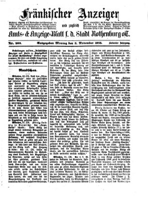 Fränkischer Anzeiger Montag 3. November 1873