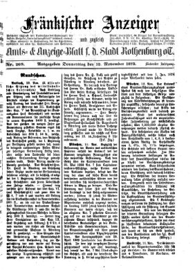 Fränkischer Anzeiger Donnerstag 13. November 1873