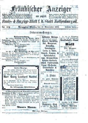 Fränkischer Anzeiger Montag 17. November 1873