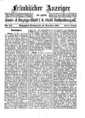 Fränkischer Anzeiger Dienstag 18. November 1873