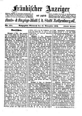 Fränkischer Anzeiger Mittwoch 19. November 1873