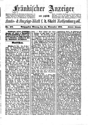 Fränkischer Anzeiger Montag 24. November 1873