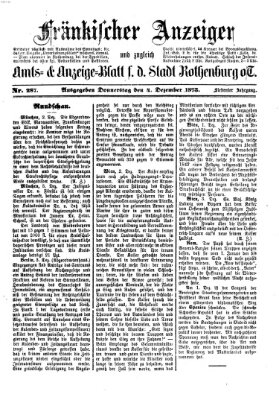 Fränkischer Anzeiger Donnerstag 4. Dezember 1873