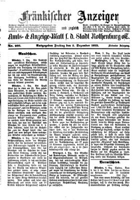 Fränkischer Anzeiger Freitag 5. Dezember 1873