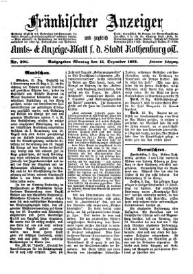 Fränkischer Anzeiger Montag 15. Dezember 1873