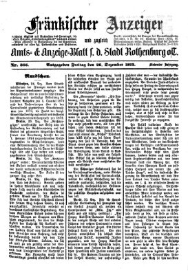 Fränkischer Anzeiger Freitag 26. Dezember 1873