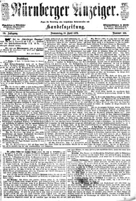 Nürnberger Anzeiger Donnerstag 18. April 1872