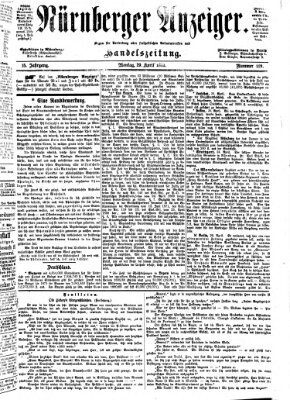 Nürnberger Anzeiger Montag 29. April 1872