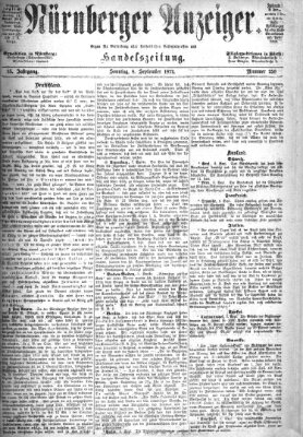 Nürnberger Anzeiger Sonntag 8. September 1872