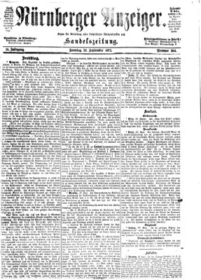 Nürnberger Anzeiger Sonntag 22. September 1872