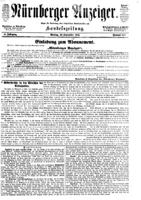 Nürnberger Anzeiger Montag 30. September 1872