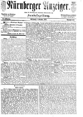 Nürnberger Anzeiger Mittwoch 2. Oktober 1872