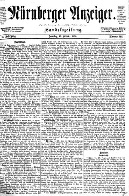 Nürnberger Anzeiger Sonntag 13. Oktober 1872