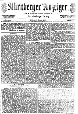 Nürnberger Anzeiger Mittwoch 8. Januar 1873