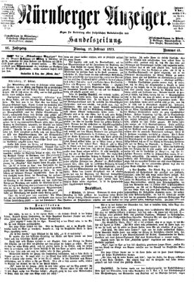 Nürnberger Anzeiger Dienstag 18. Februar 1873