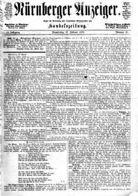 Nürnberger Anzeiger Donnerstag 27. Februar 1873