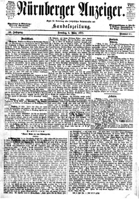 Nürnberger Anzeiger Sonntag 2. März 1873