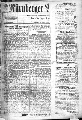 Nürnberger Anzeiger Sonntag 13. April 1873