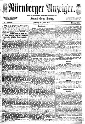 Nürnberger Anzeiger Sonntag 20. April 1873