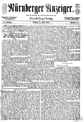 Nürnberger Anzeiger Montag 21. April 1873