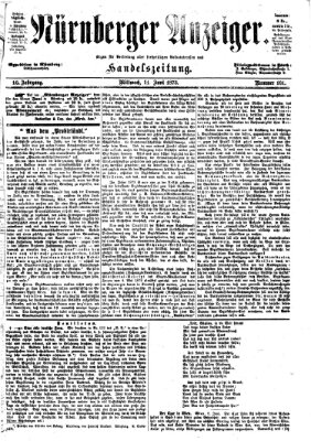 Nürnberger Anzeiger Mittwoch 11. Juni 1873