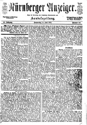 Nürnberger Anzeiger Donnerstag 12. Juni 1873