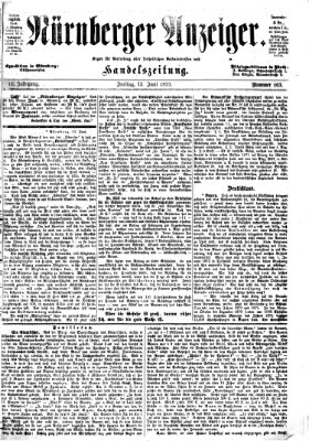 Nürnberger Anzeiger Freitag 13. Juni 1873