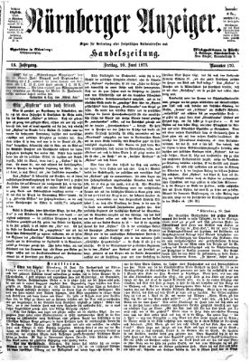 Nürnberger Anzeiger Freitag 20. Juni 1873