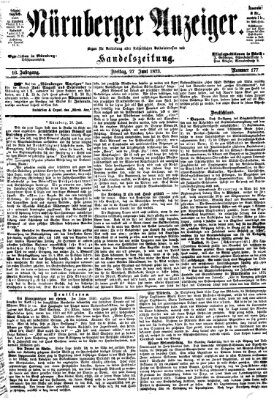 Nürnberger Anzeiger Freitag 27. Juni 1873