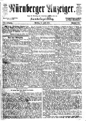 Nürnberger Anzeiger Montag 21. Juli 1873