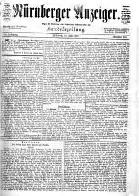 Nürnberger Anzeiger Mittwoch 23. Juli 1873