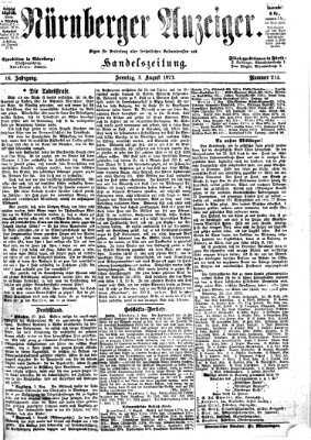 Nürnberger Anzeiger Sonntag 3. August 1873