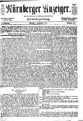 Nürnberger Anzeiger Montag 1. September 1873