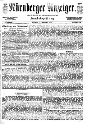 Nürnberger Anzeiger Mittwoch 17. September 1873