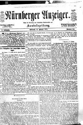 Nürnberger Anzeiger Mittwoch 22. Oktober 1873