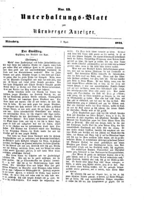 Nürnberger Anzeiger. Unterhaltungs-Blatt (Nürnberger Anzeiger) Sonntag 2. April 1871