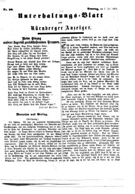 Nürnberger Anzeiger. Unterhaltungs-Blatt (Nürnberger Anzeiger) Sonntag 2. Juli 1871