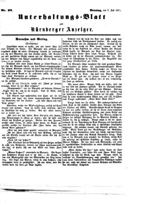 Nürnberger Anzeiger. Unterhaltungs-Blatt (Nürnberger Anzeiger) Sonntag 9. Juli 1871