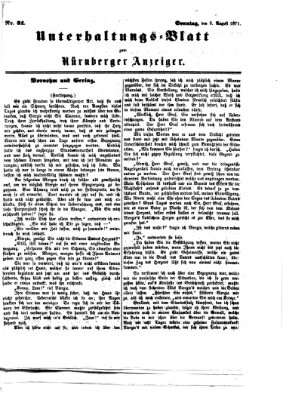 Nürnberger Anzeiger. Unterhaltungs-Blatt (Nürnberger Anzeiger) Sonntag 6. August 1871