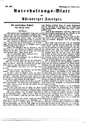 Nürnberger Anzeiger. Unterhaltungs-Blatt (Nürnberger Anzeiger) Sonntag 8. Oktober 1871