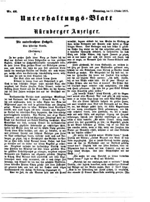 Nürnberger Anzeiger. Unterhaltungs-Blatt (Nürnberger Anzeiger) Sonntag 15. Oktober 1871