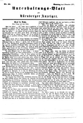 Nürnberger Anzeiger. Unterhaltungs-Blatt (Nürnberger Anzeiger) Samstag 4. November 1871