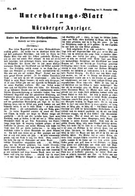 Nürnberger Anzeiger. Unterhaltungs-Blatt (Nürnberger Anzeiger) Samstag 25. November 1871