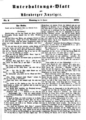 Nürnberger Anzeiger. Unterhaltungs-Blatt (Nürnberger Anzeiger) Sonntag 14. Januar 1872